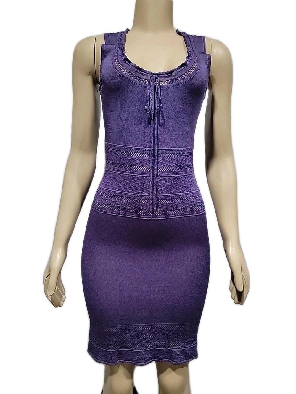 Peppe Peluso Women's Dress Size S Purple Knit Bodycon NEW #CC